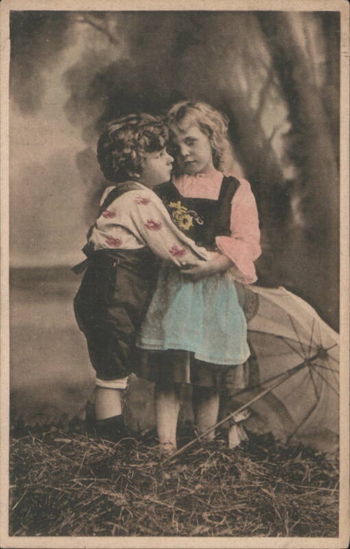 Boy Hugging Girl with Umbrella, Pieve di Cadore Italy