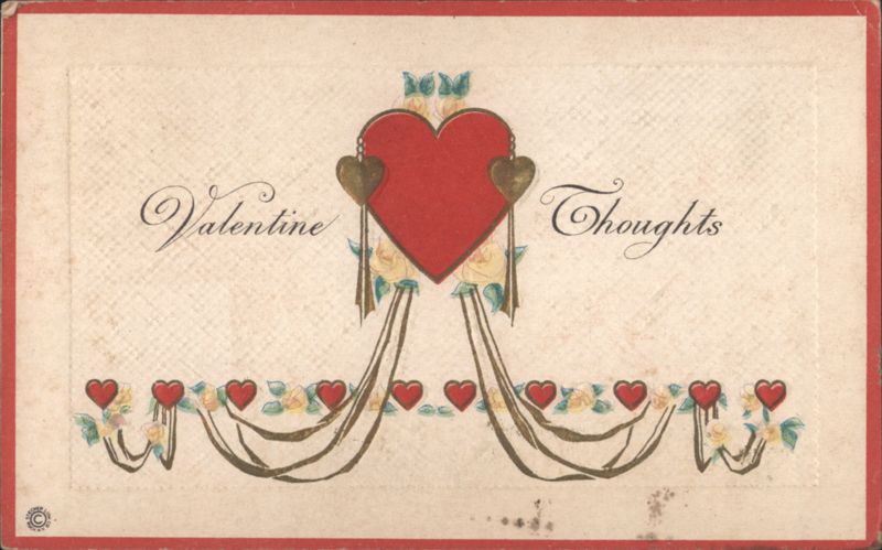 Valentine Thoughts Large Red Heart and Yellow Roses