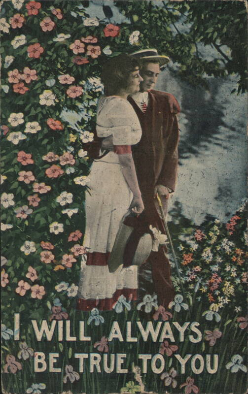 I Will Always Be True To You Romantic Couple in Garden
