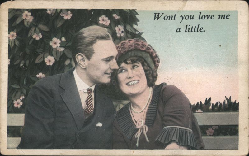 Wont you love me a little. Romantic Couple on Bench