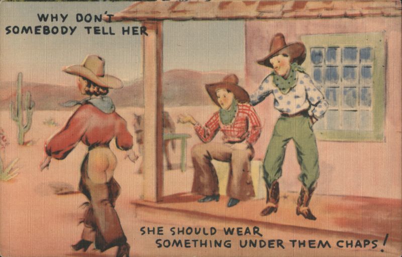 She Should Wear Something Under Them Chaps Comic Cowboy