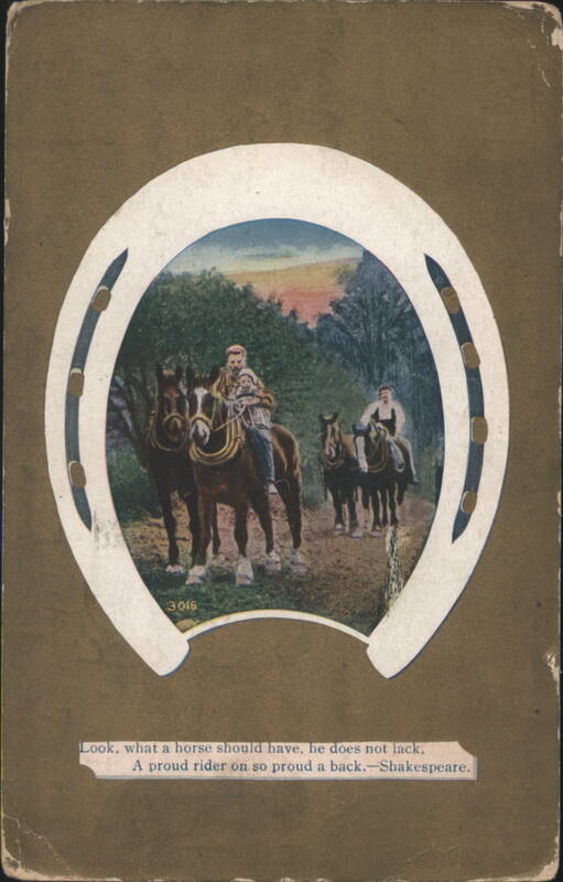Horseshoe Frame with Riders and Shakespeare Quote