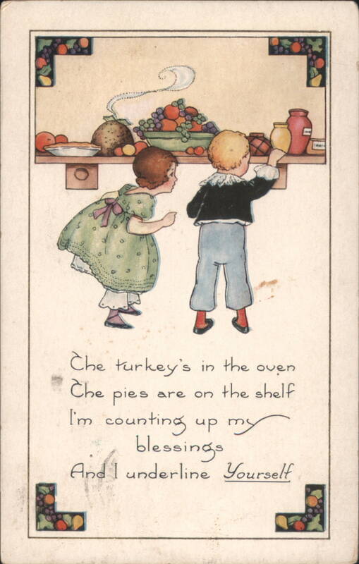 Children Looking at Thanksgiving Treats on a Shelf