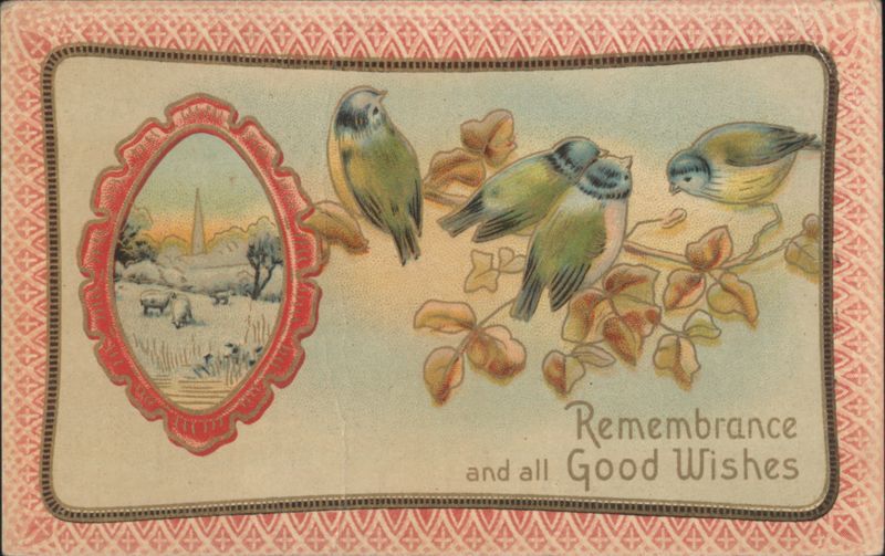 Remembrance and all Good Wishes, Birds on Branch & Sheep