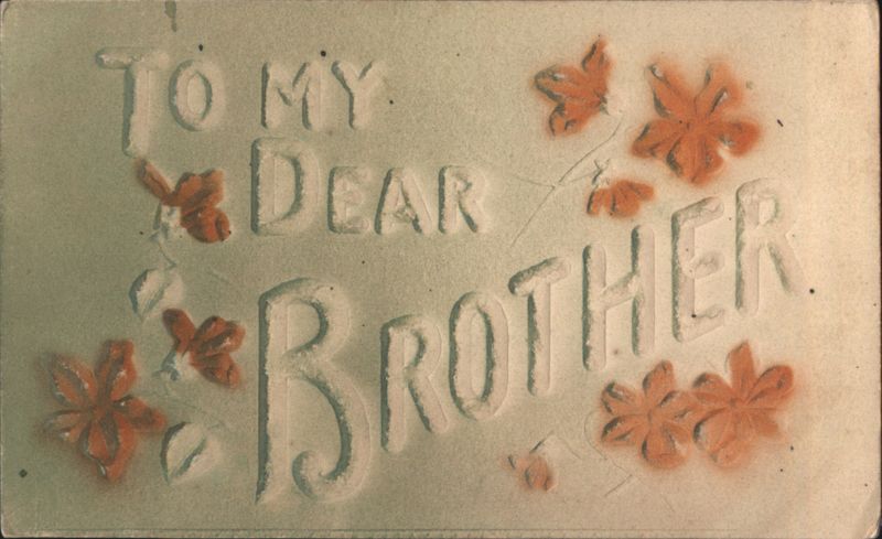 To My Dear Brother Embossed Floral Greeting