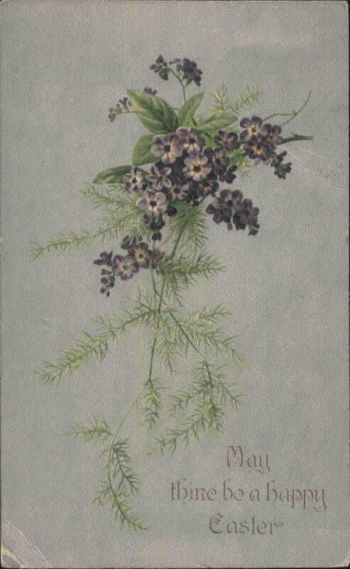 May Thine Be a Happy Easter Purple Flowers