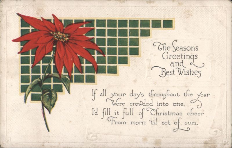 Red Poinsettia and Christmas Cheer Poem