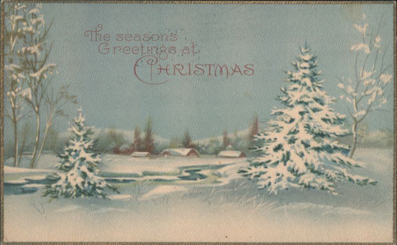 Winter Landscape with Snow-Covered Trees Christmas Greeting