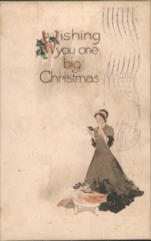 Wishing You One Big Christmas Woman with Gift