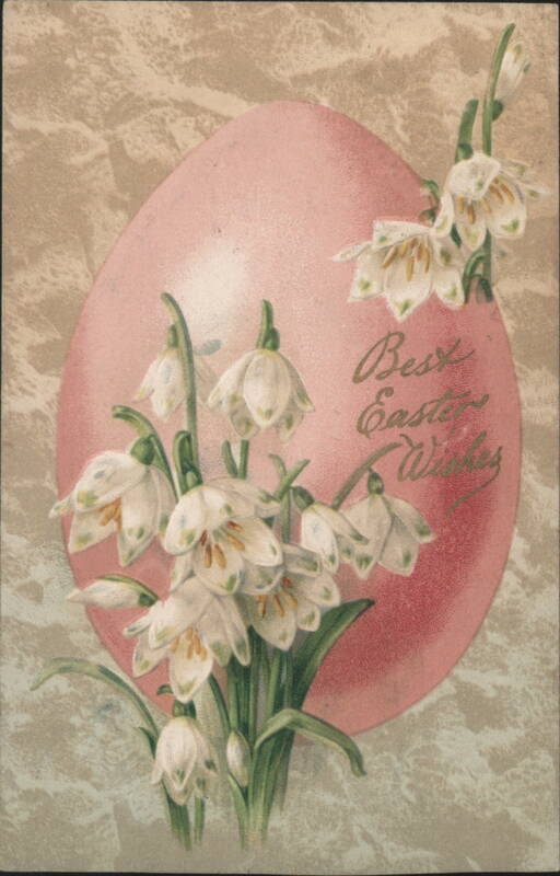 Pink Easter Egg and Snowdrop Flowers Best Easter Wishes