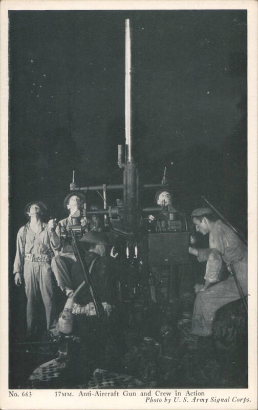 37mm Anti-Aircraft Gun and Crew in Action U. S. Army Signal Corps