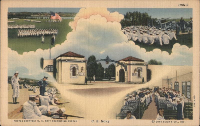 U.S. Navy Recruitment Scenes and Main Entrance Gate