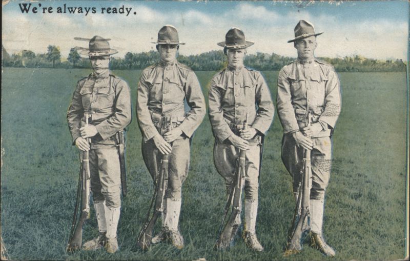 Four Soldiers with Rifles We're always ready. Marines