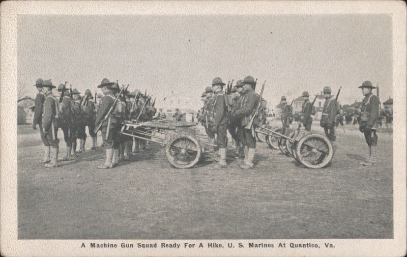 Machine Gun Squad Ready For A Hike, U.S. Marines, Quantico Virginia