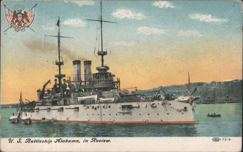 U.S. Battleship Alabama, in Review Battleships