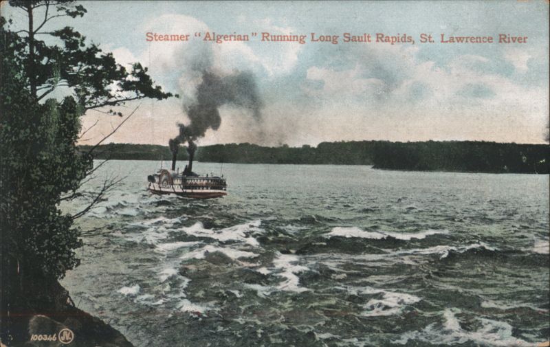 Steamer 'Algerian' Running Long Sault Rapids Canada