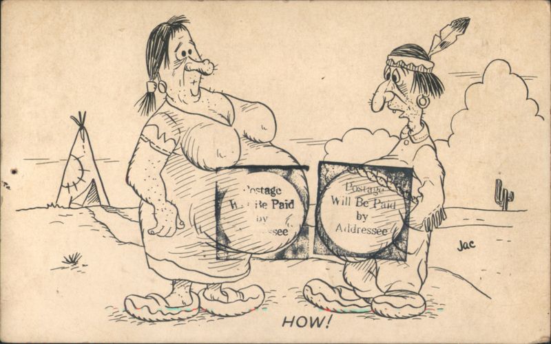 How! Native American Caricature Cartoon by Jac Comic, Funny