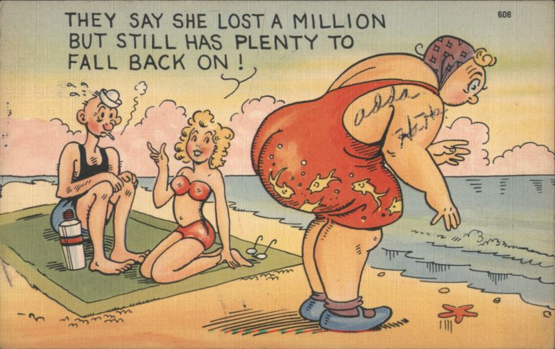 They Say She Lost a Million Comic Beach Scene Comic, Funny