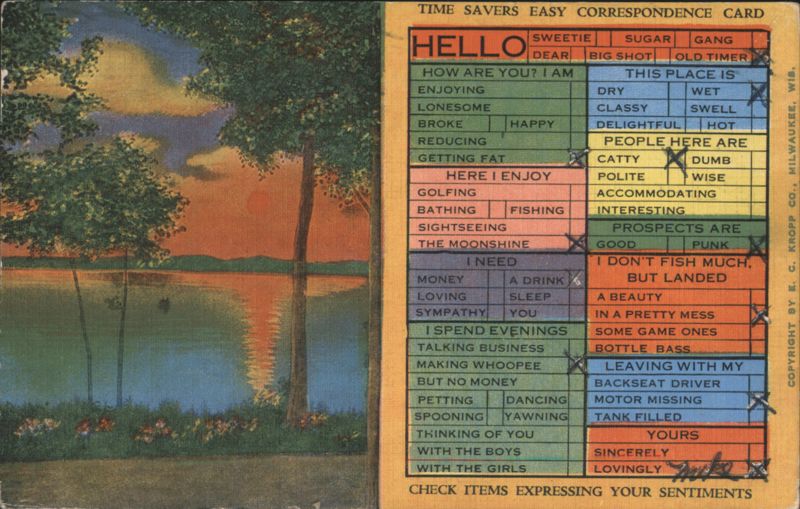 Time Savers Easy Correspondence Card with Lake Sunset