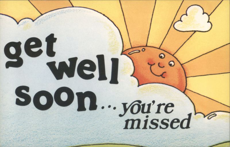 Get Well Soon... You're Missed Sun and Cloud Greeting