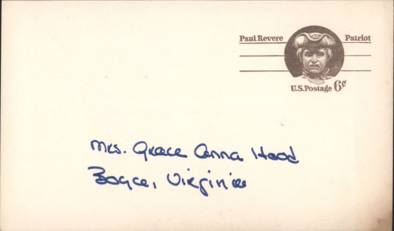 Coffee Invitation, Dr. & Mrs. Thomas C. Iden, Berryville, VA Virginia