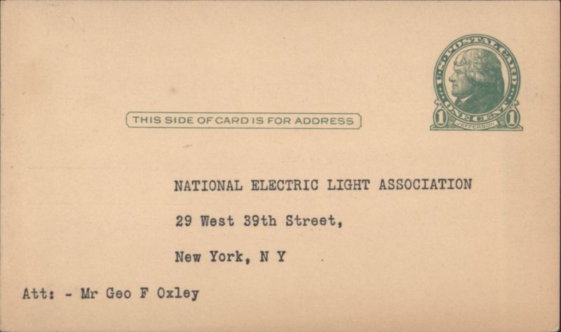 National Electric Light Association Public Opinion Request New York