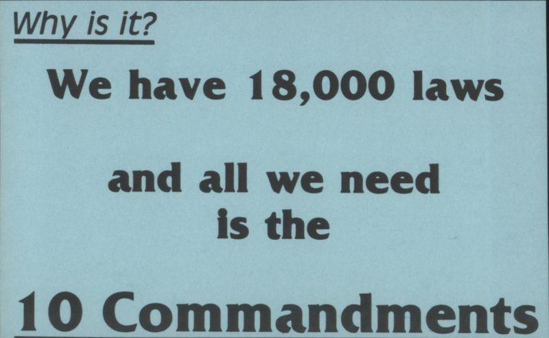 Why is it? 18,000 Laws and the 10 Commandments Religious