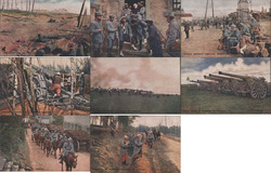 Set of 8: WWI War Post Cards, Verdun Postcard
