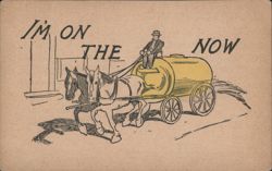 "I'm On The Water Wagon Now" Humorous Illustration Postcard
