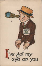 "I've Got My Eye On You" Chicken 23 Inspector Comic Postcard