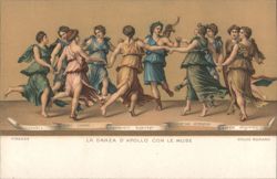 Apollo Dancing with the Muses by Giulio Romano Postcard