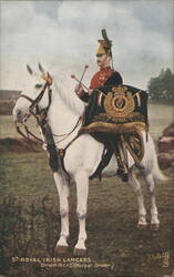 5th Royal Irish Lancers Drummer in Review Order Postcard