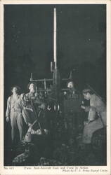 37mm Anti-Aircraft Gun and Crew in Action Postcard