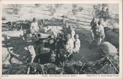 90mm Anti-Aircraft Gun in Action Postcard