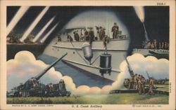 U.S. Coast Artillery Operations, US Army Series Postcard