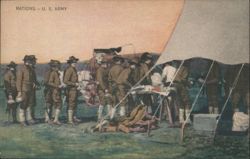 Rations - U.S. Army Soldiers at Mess Tent Postcard