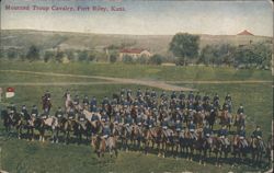 Mounted Troop Cavalry at Fort Riley Postcard