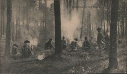Cooking in the Field, Soldiers in the Woods Postcard