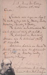 Commodore Stephen B. Luce & 1885 Naval War College Order Postcard
