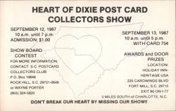 Heart of Dixie Post Card Collectors Show, Heritage USA Postcard