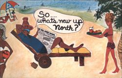 "So... what's new up North?" Florida Beach Cartoon Postcard