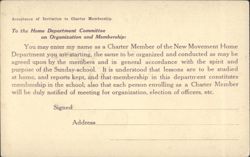 New Movement Home Department Charter Membership Invitation Postcard