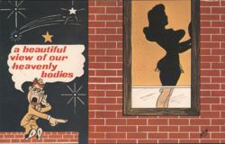 A Beautiful View of Our Heavenly Bodies Comic Silhouette Postcard