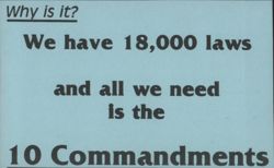 Why is it? 18,000 Laws and the 10 Commandments Postcard