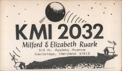 KMI 2032 Milford & Elizabeth Ruark QSL Card Postcard