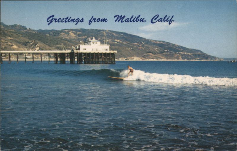 Surfboarding at Malibu Pier and Rugged Coastline California