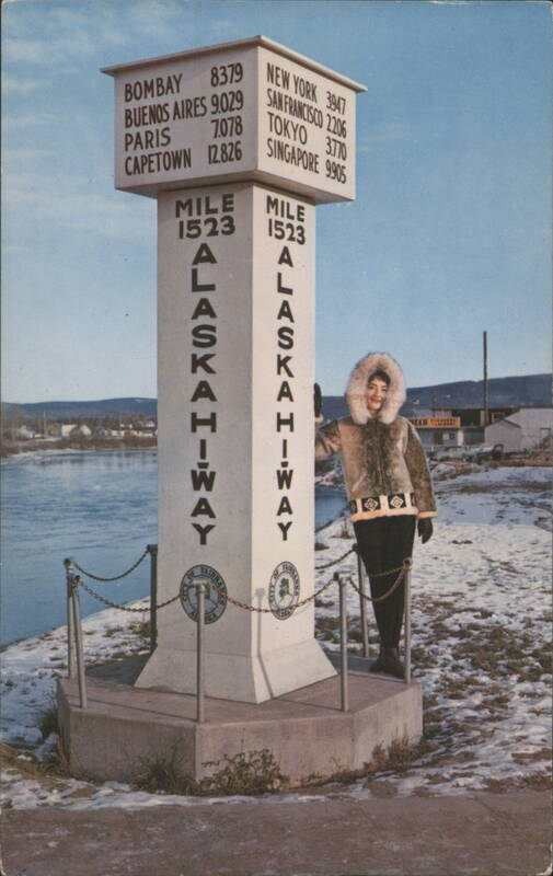 Alaska Hiway Marker at Mile 1523 Fairbanks Jim Young