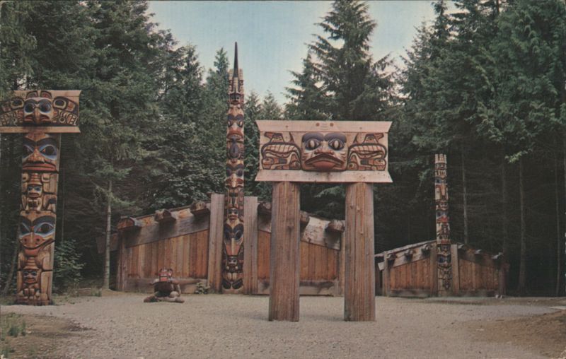 Haida Indian Village and Totem Poles Vancouver BC Canada
