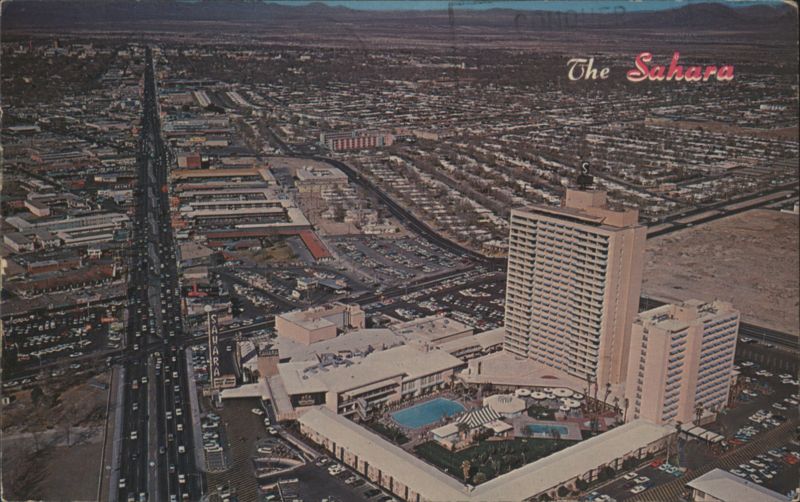 Hotel Sahara Aerial View looking North Las Vegas Nevada