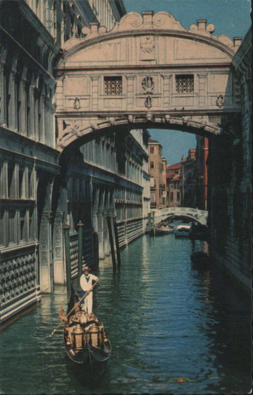 Ponte dei Sospiri (Bridge of Sighs) with Gondola Venezia Italy